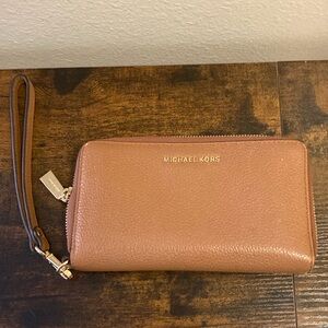 Michael Kors Brown Wristlet Wallet